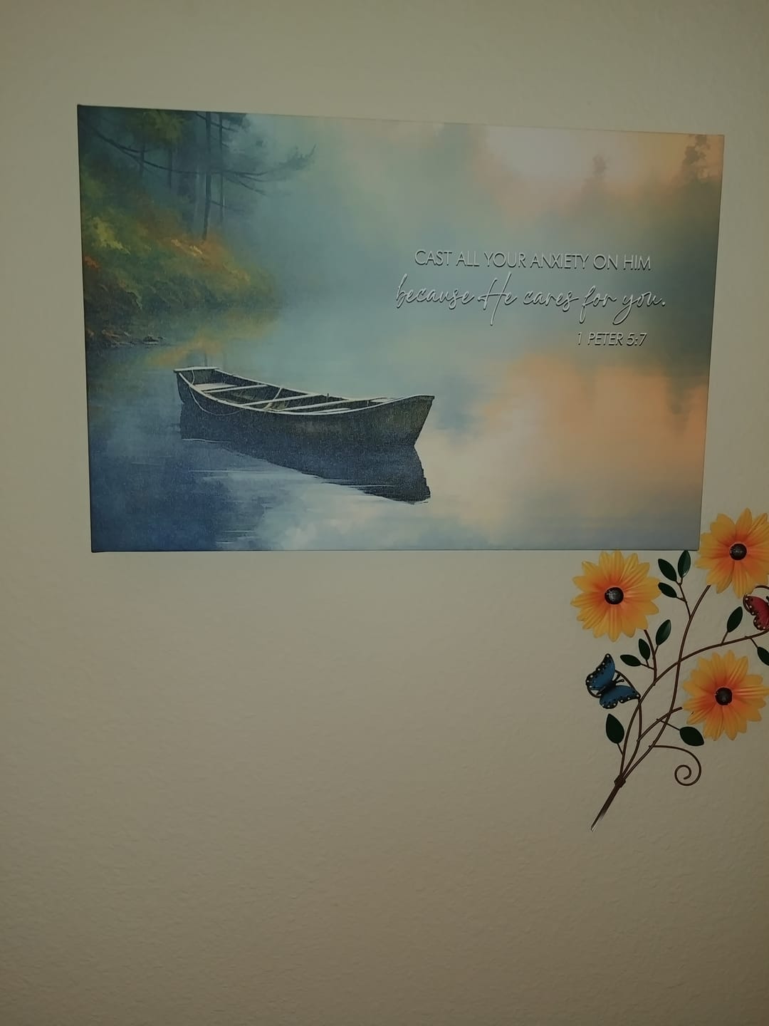 Customer photo review of 1 Peter 5:7 Cast All Your Anxiety on Him Wall Art Canvas