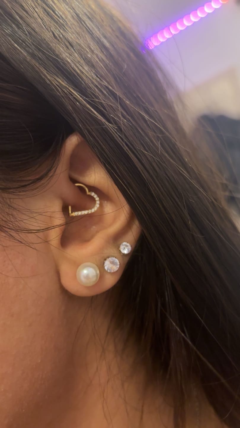 Customer photo review of Heart Clicker Piercing | Titan