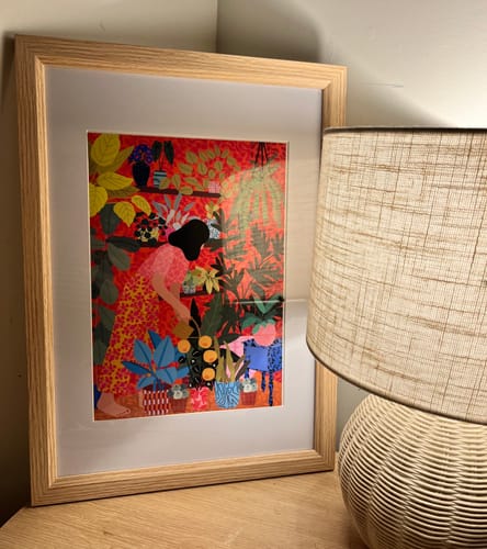 Customer photo review of Rafaela Mascaro's Print Number 112 Watering My Plants - Stretched Canvas, Poster or Fine Art Print