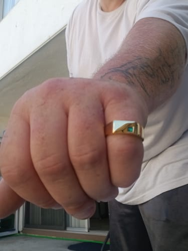 Customer photo review of Geo Gemstone Signet Ring