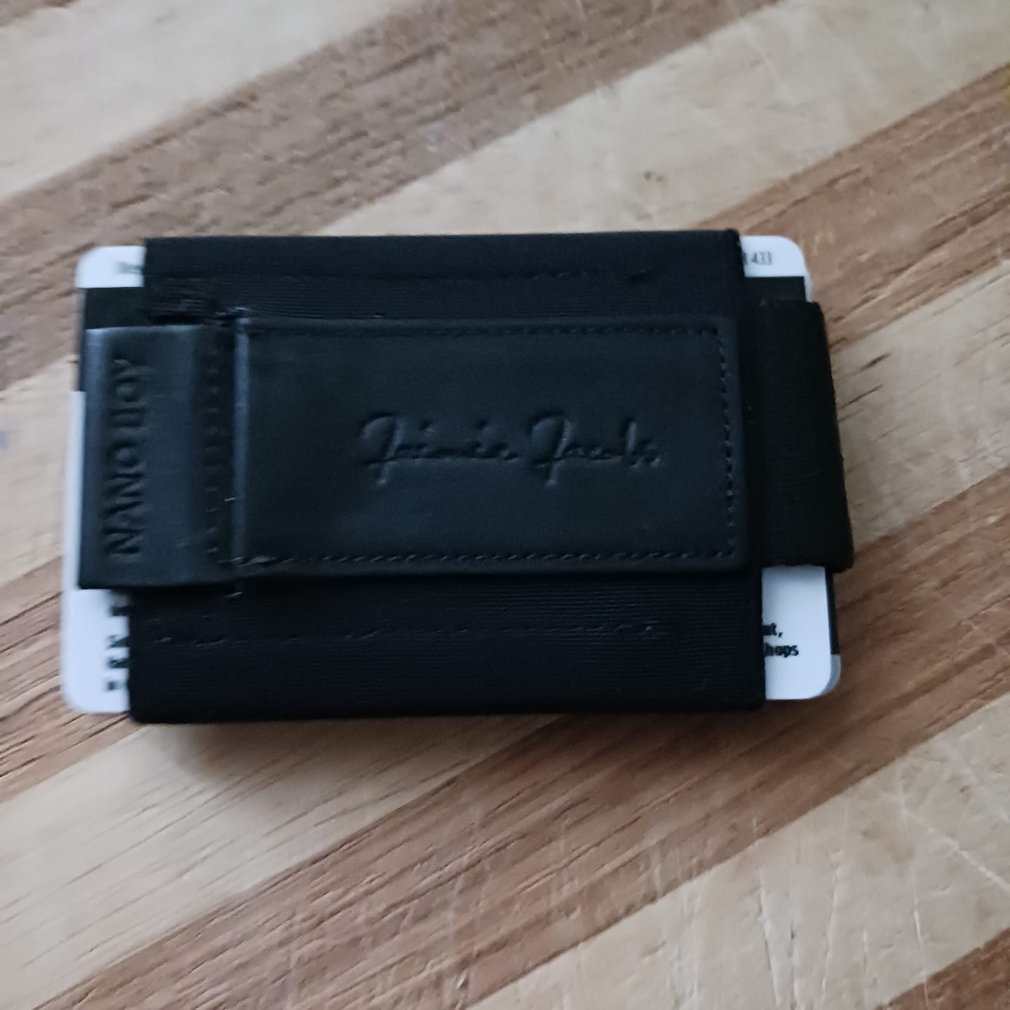 Customer photo review of Nano Boy card holder wallet with small elastic coin pocket