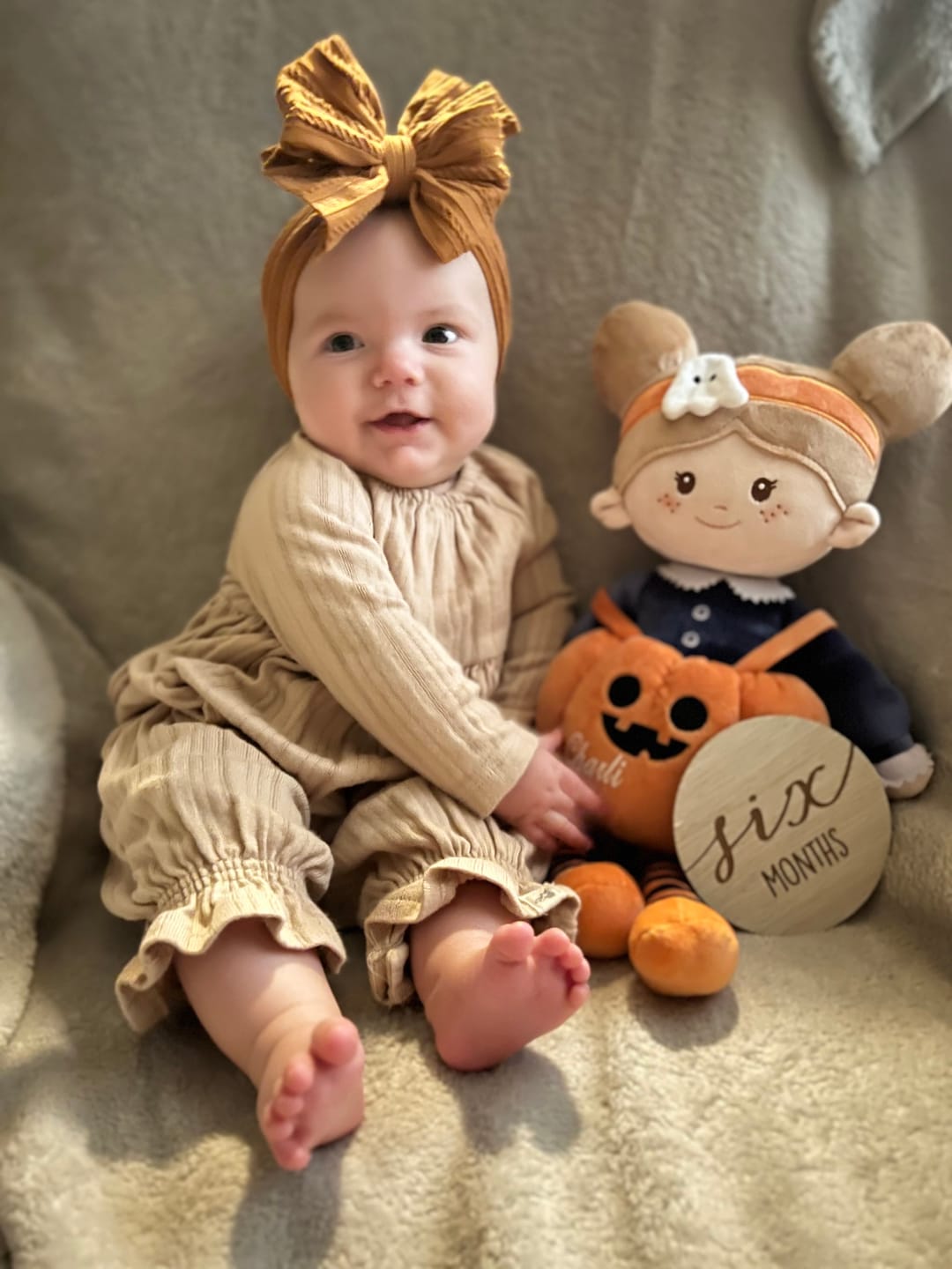 Customer photo review of Personalized Pumpkin Girl (2 Skin Tones) - Halloween Special