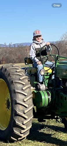 Customer photo review of Lazy J Ranch Wear Heather Grey & White 4" America's Best Patch Cap