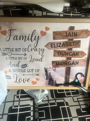 Customer photo review of Family A Little Bit Of Crazy - Personalized Poster