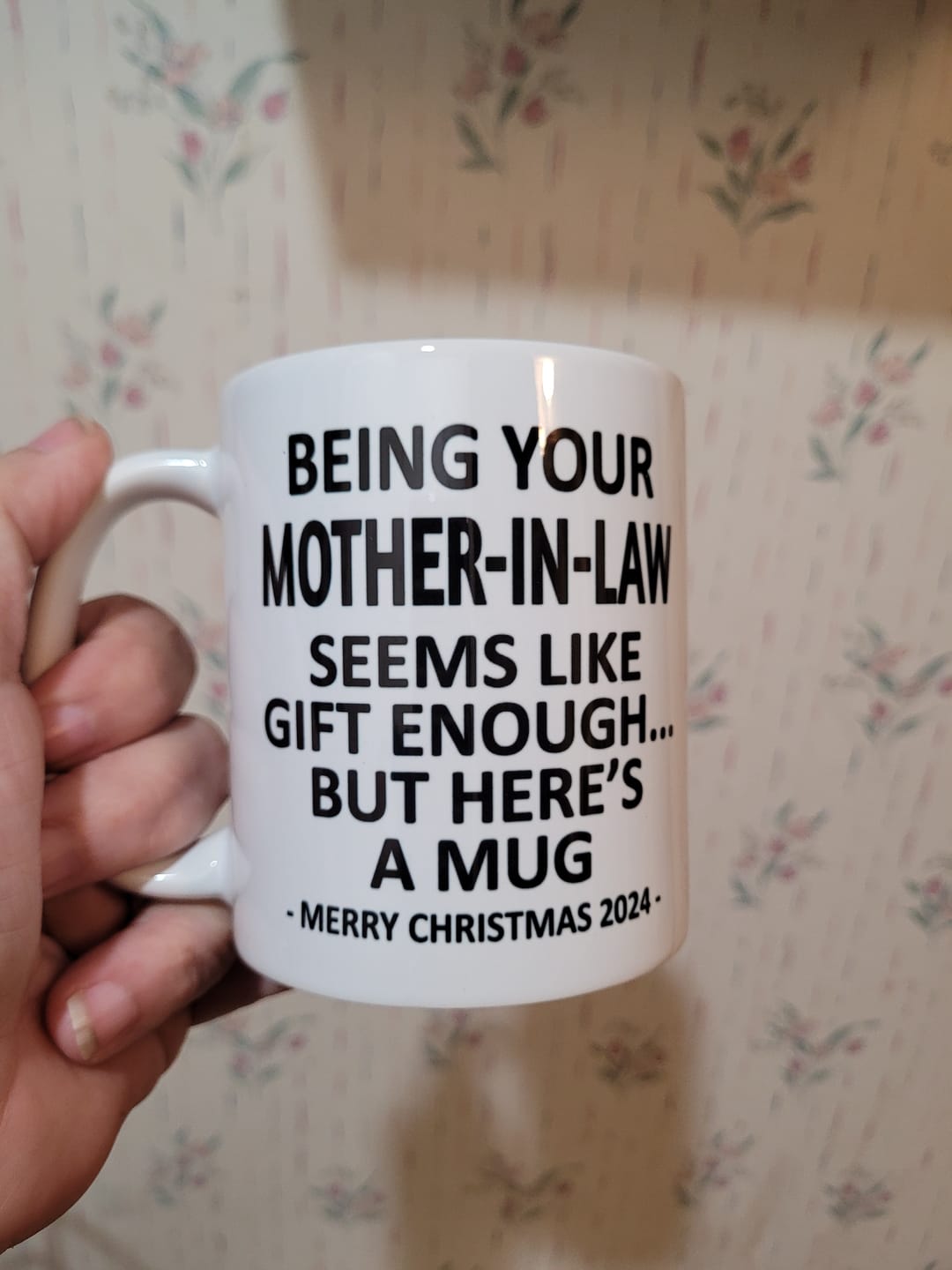 Customer photo review of Being Your Mother-In-Law Christmas Gift 2024 11oz Unique Coffee Cup Mug