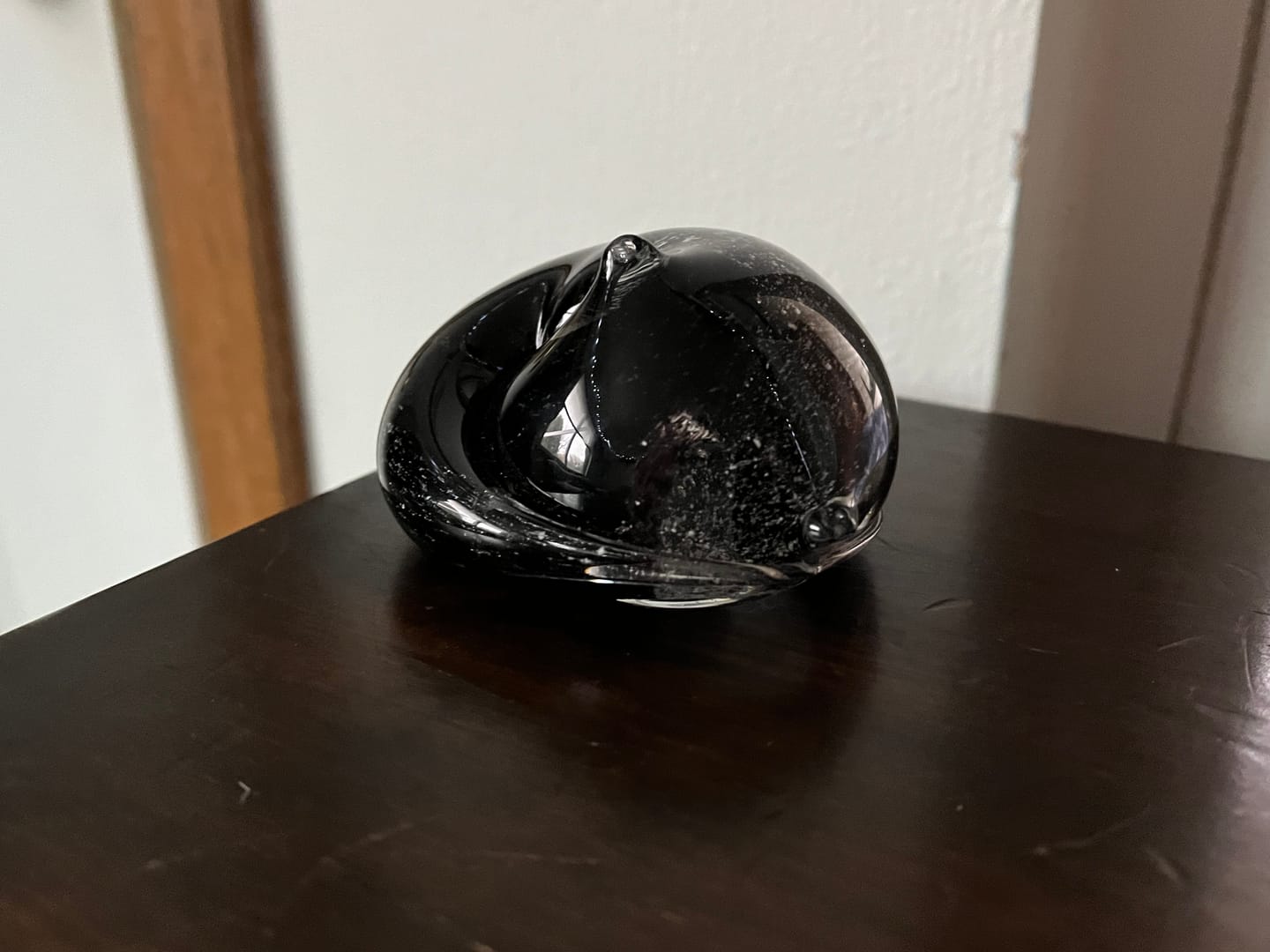 Customer photo review of Half-tone Sleeping Glass Cat with Infused Cremation Ashes