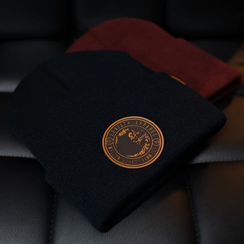 Customer photo review of Custom Beanies Leather Patch