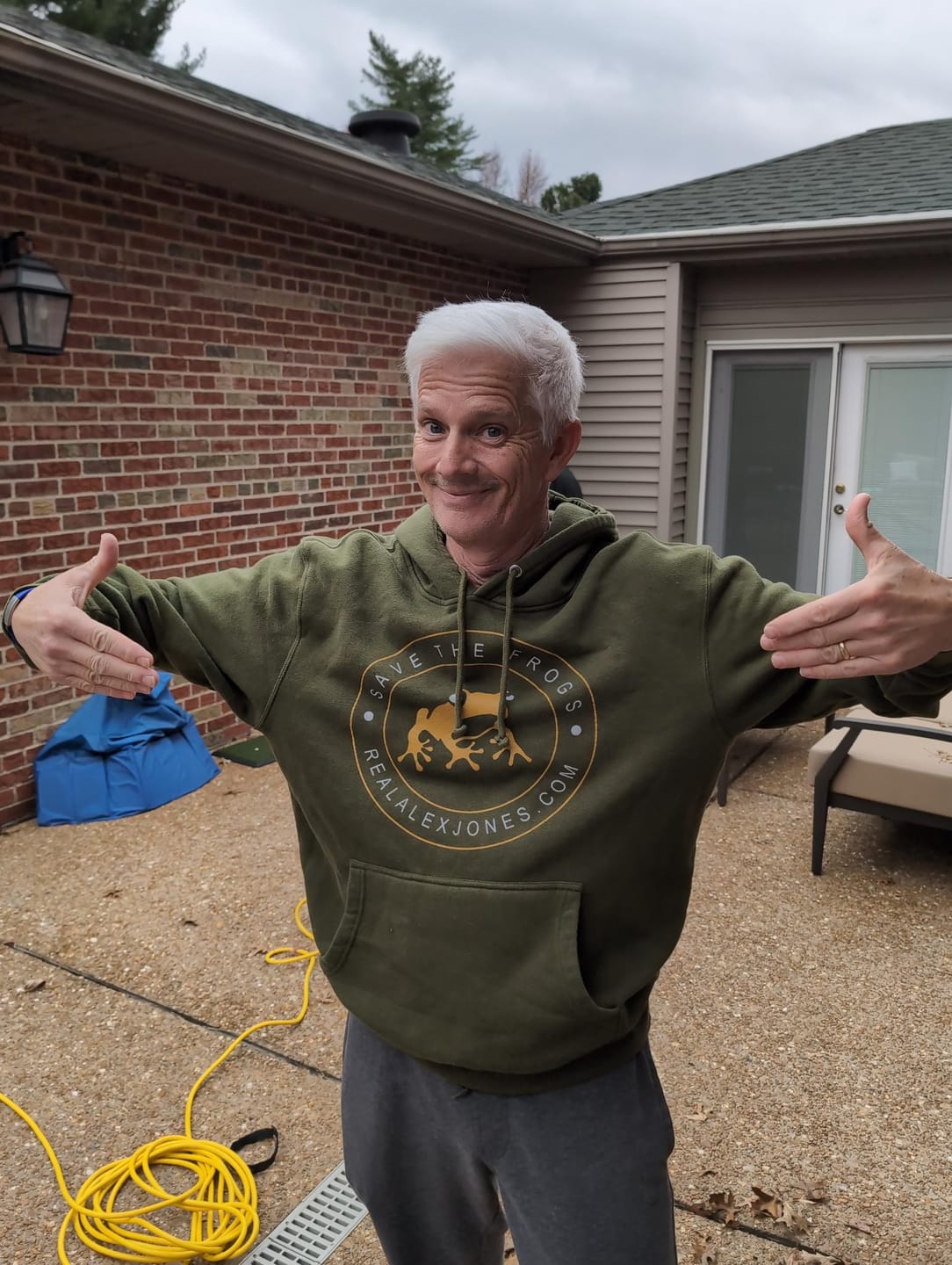 Customer photo review of Save The Frogs Hoodie