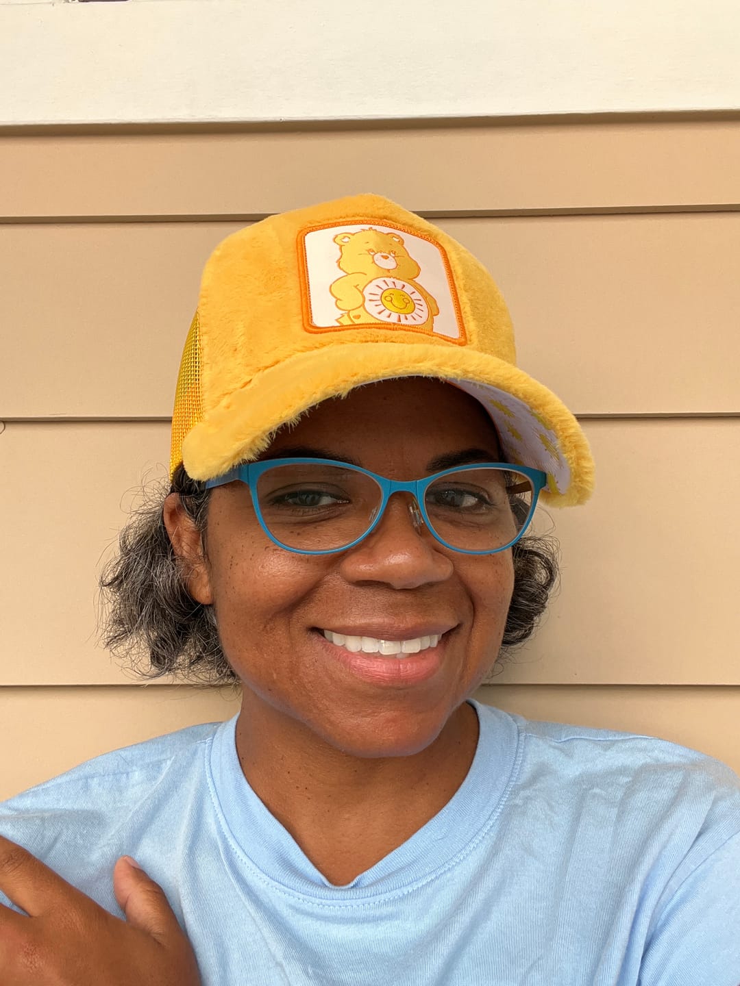 Customer photo review of OVERLORD X Care Bears:  Funshine Bear Trucker Cap