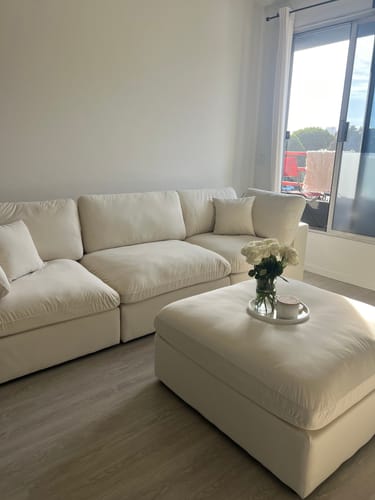 Customer photo review of Sky Velvet Deluxe Plush Modular 4 Piece Sectional
