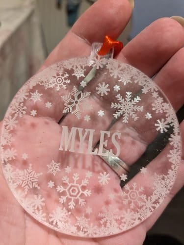 Customer photo review of Personalised  Snowflake Christmas Decoration