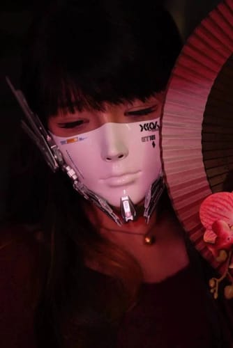 Customer photo review of Cyberpunk Mechanical Ji Mask