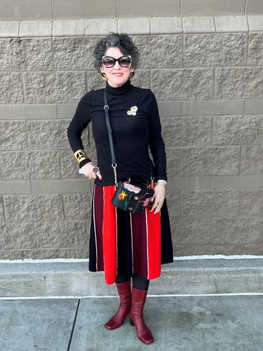 Customer photo review of JESSIE knit skirt Burgundy
