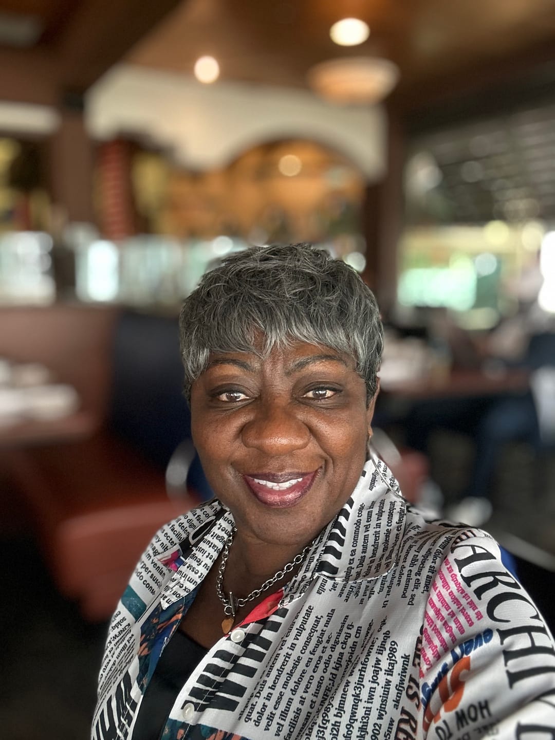 Customer photo review of Foxy Silver Synthetic Wig HATTIE