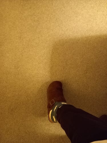 Customer photo review of Nordic Suede Clogs