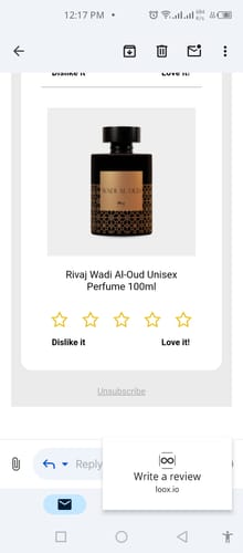 Customer photo review of Rivaj Free Gift Vail Perfume 3ml