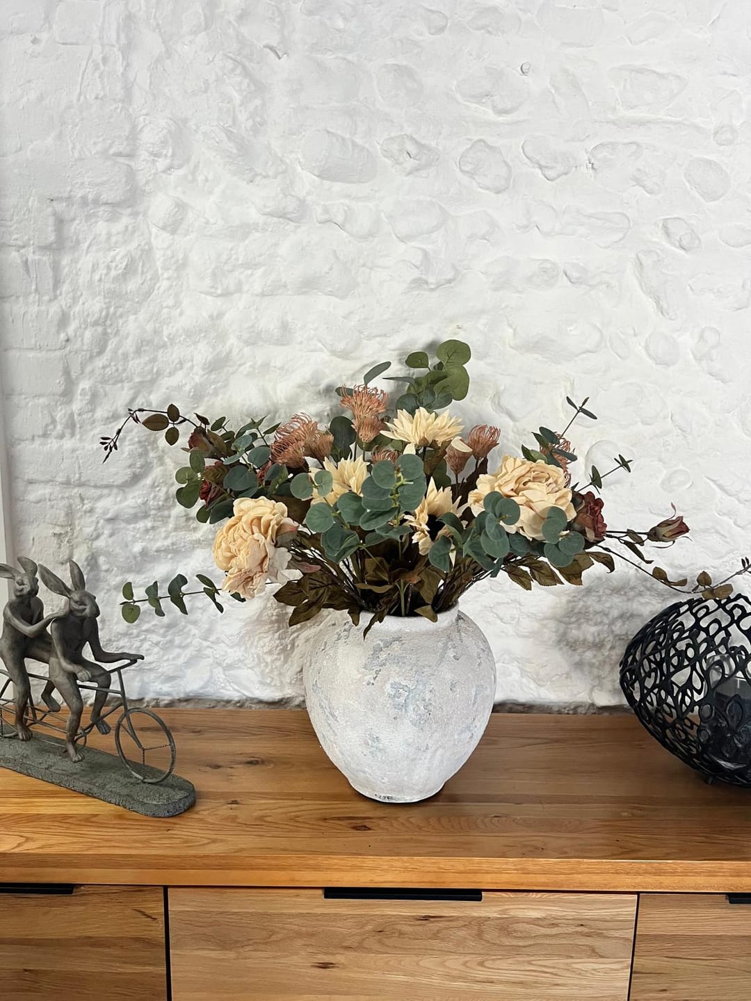 Customer photo review of Faux Autumn Arrangement - Green & Beige