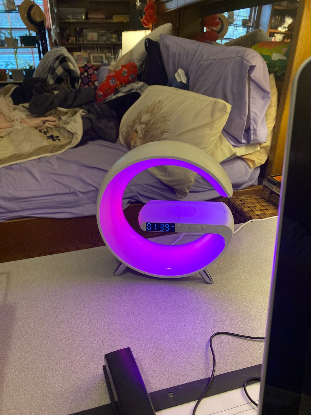 Customer photo review of LitLamp™ 4-in-1 Alarm Clock, Mood Light, Speaker & Wireless Charger