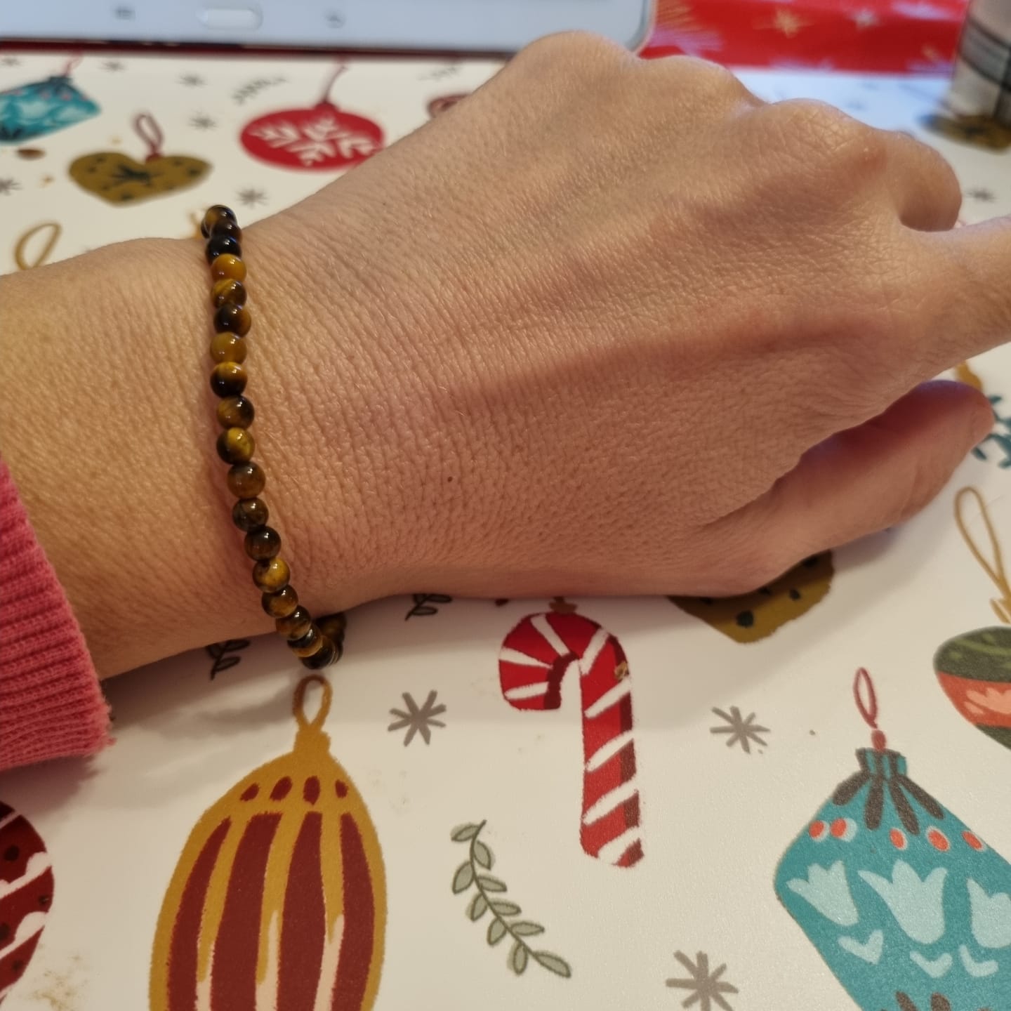 Customer photo review of Pulsera Ojo de tigre | 4mm | Protección - Transformación