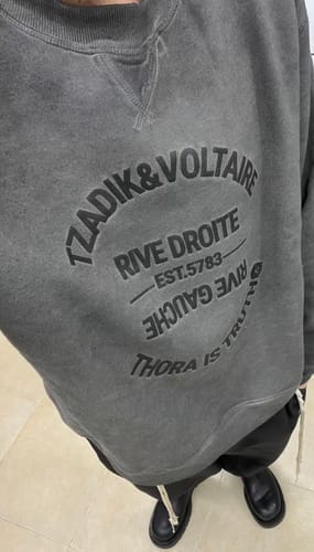 Customer photo review of SWEAT SHIRT TZADIK VINTAGE GREY