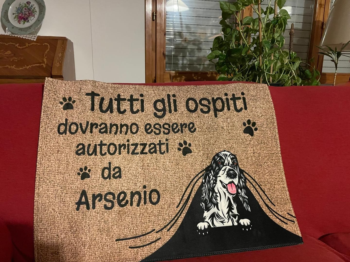 Customer photo review of Ospiti autorizzati - Zerbino personalizzato