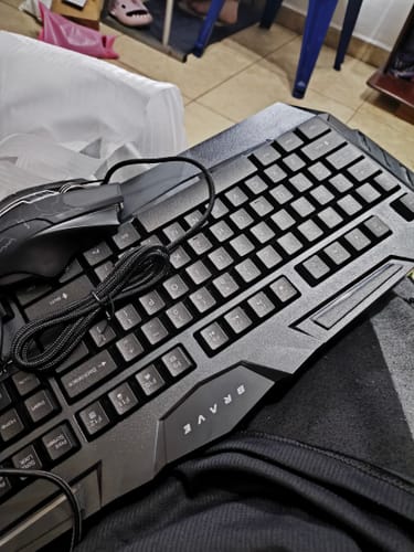 Customer photo review of Kit Teclado Y Mouse Unno Tekno Gaming Brave Usb - Optico Español Kb6782Bk