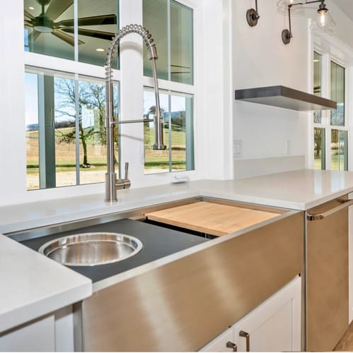 Customer photo review of 39" Apron Front Farmhouse Sink - Workstation Sink - Double Bowl - Large Bowl Left (5LAD39c)