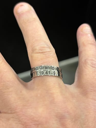 Customer photo review of Personalized Wings Memorial Rings Set of 2 Stacking Ring
