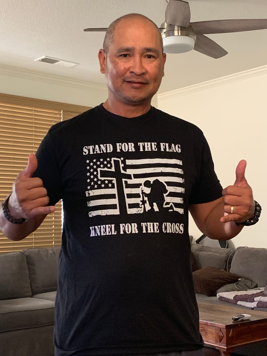 Customer photo review of Kneel For The Cross - Tee
