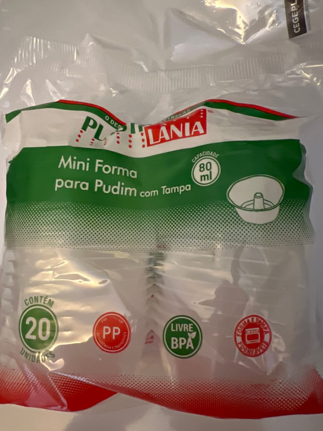Customer photo review of Oven Safe Plastic Mini Pudding/Flan Pan With Lid - 20 Pack (80ml)