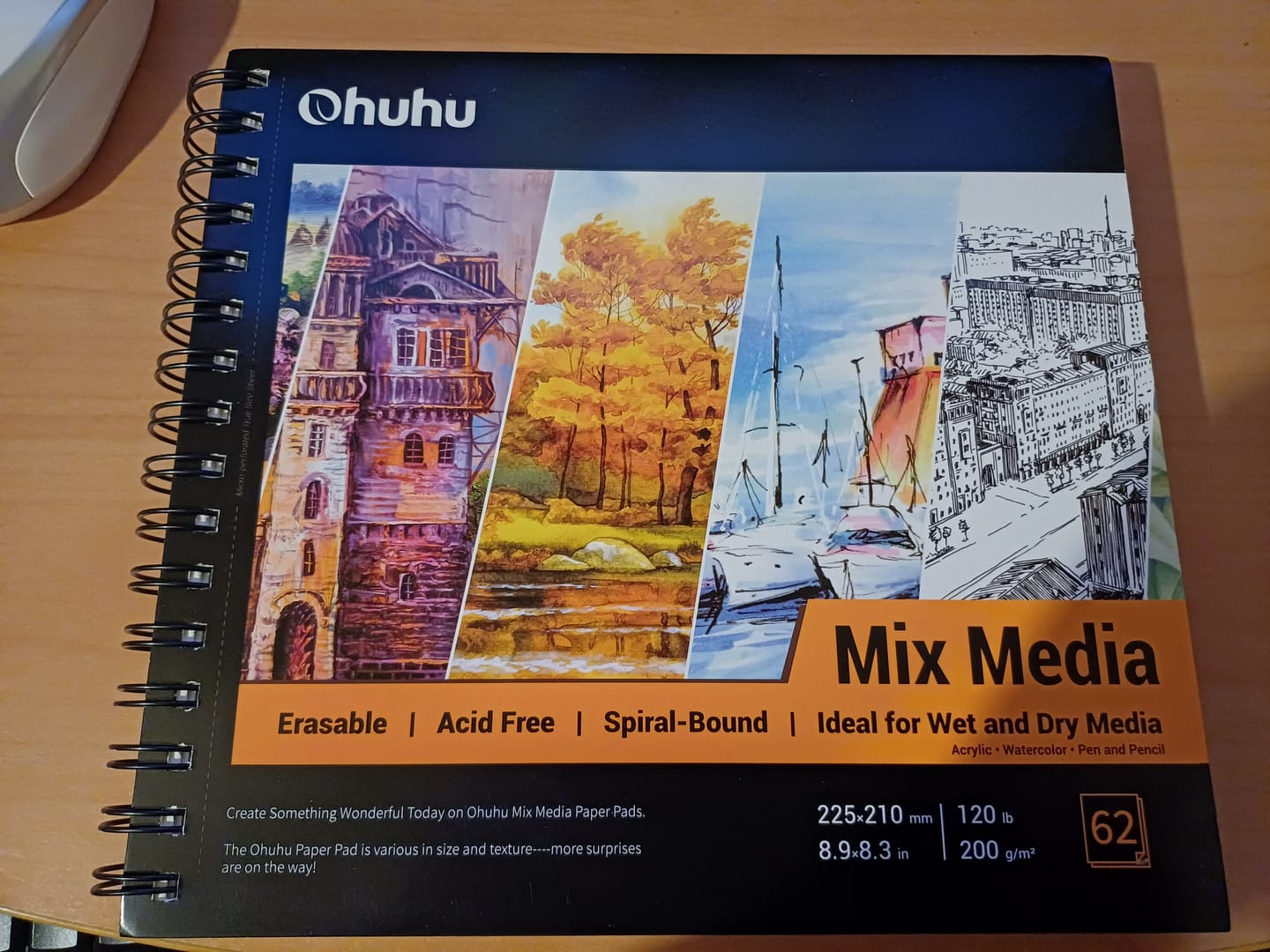 Customer photo review of Ohuhu Spiral-Bound Mix Media Pad for Multiple Techniques