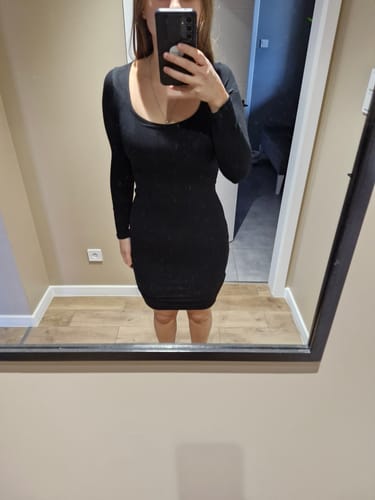 Customer photo review of Long Sleeve Midi Shapewear Dress