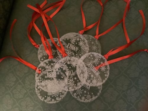 Customer photo review of Personalised  Snowflake Christmas Decoration