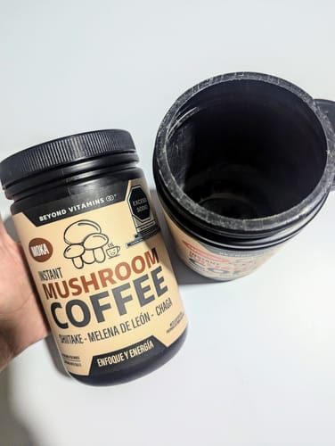 Customer photo review of Café Soluble con Hongos Melena de León, Shiitake y Chaga - 27 porciones