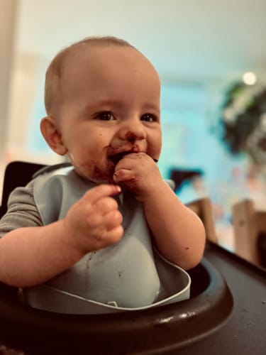 Customer photo review of Grøt med pære, blåbær og banan