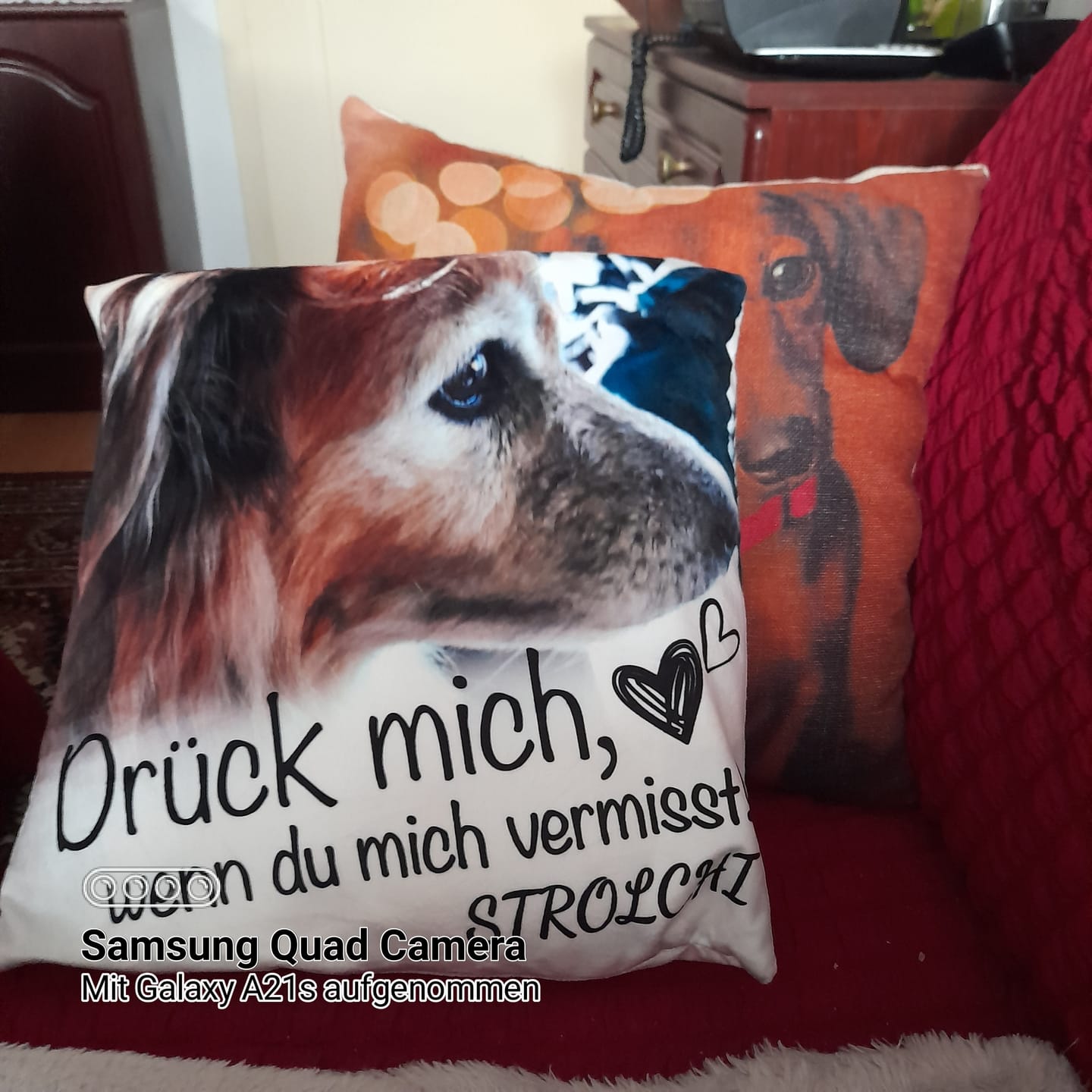 Customer photo review of Wenn du mich vermisst - Paar-Kissen