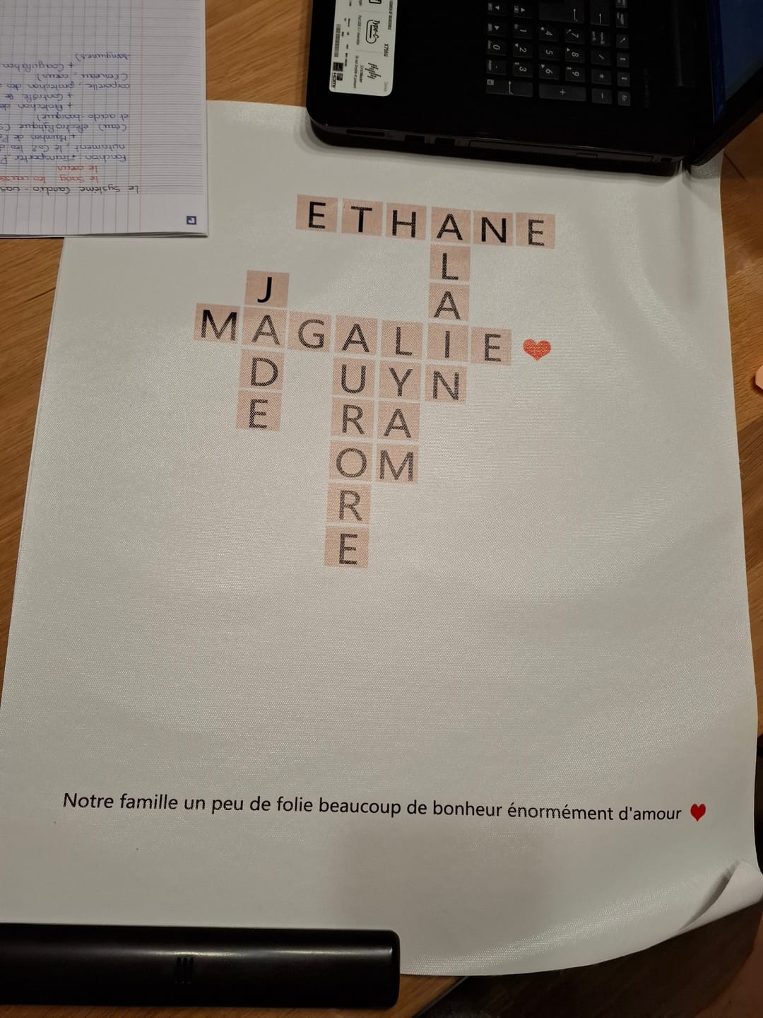 Customer photo review of AFFICHE FAMILLE PERSONNALISÉE | SCRABBLE