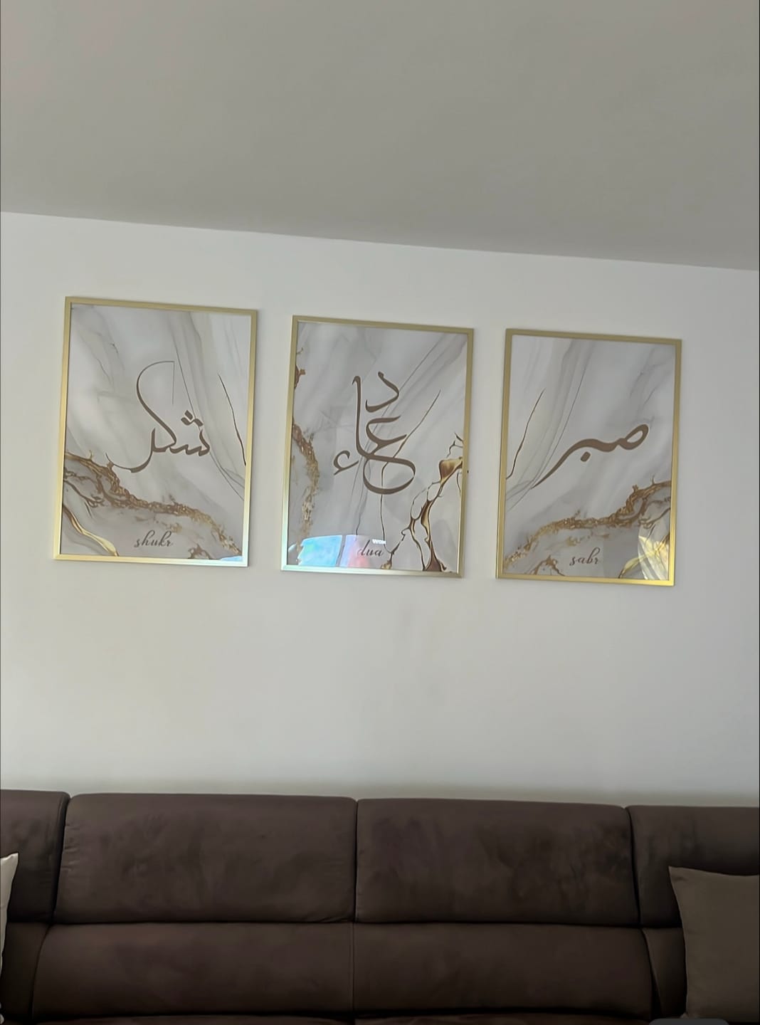 Customer photo review of Shukr, Dua, Sabr - Grey Golden Marble