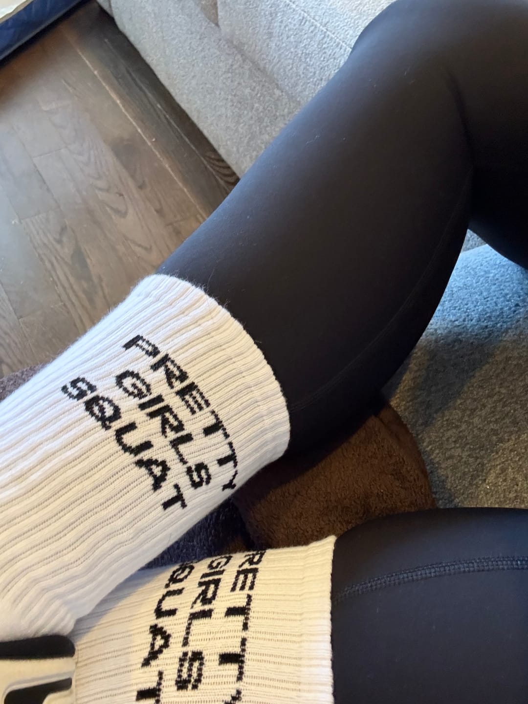 Customer photo review of Pretty Girls Squat - Women's Crew Workout Socks