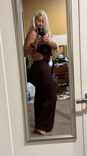 Customer photo review of Evie Mesh Cowl Neck Jumpsuit