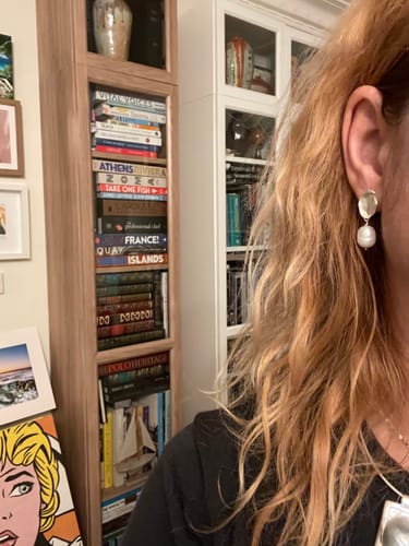 Customer photo review of SILVER SEASHELL PEARL DROPS