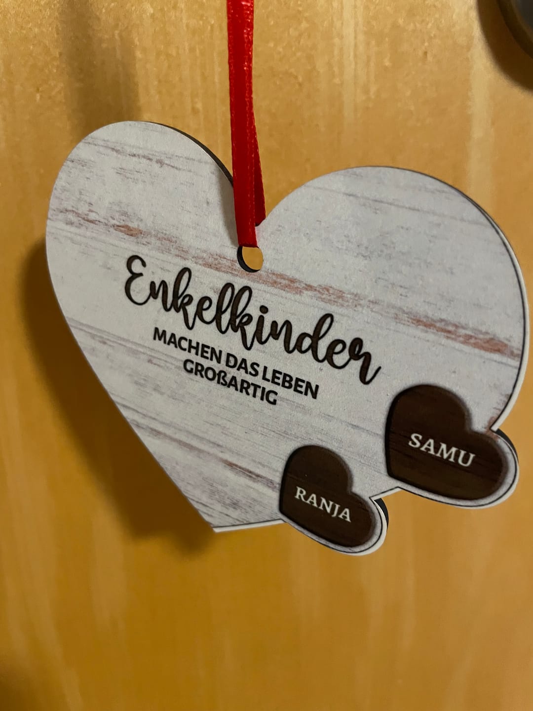 Customer photo review of Meine Enkelkinder - Großeltern-Herzen Ornament