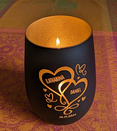 Customer photo review of Unsere Herzen - Paar-Windlicht