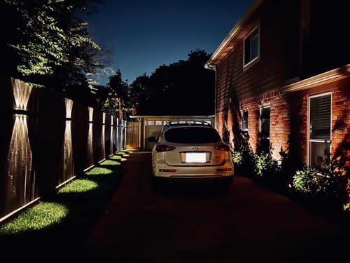 Customer photo review of Solar Outdoor Up Down Lights