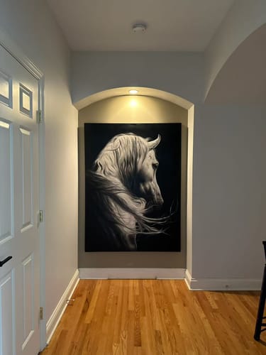 Customer photo review of White Horse Painting #ANH52