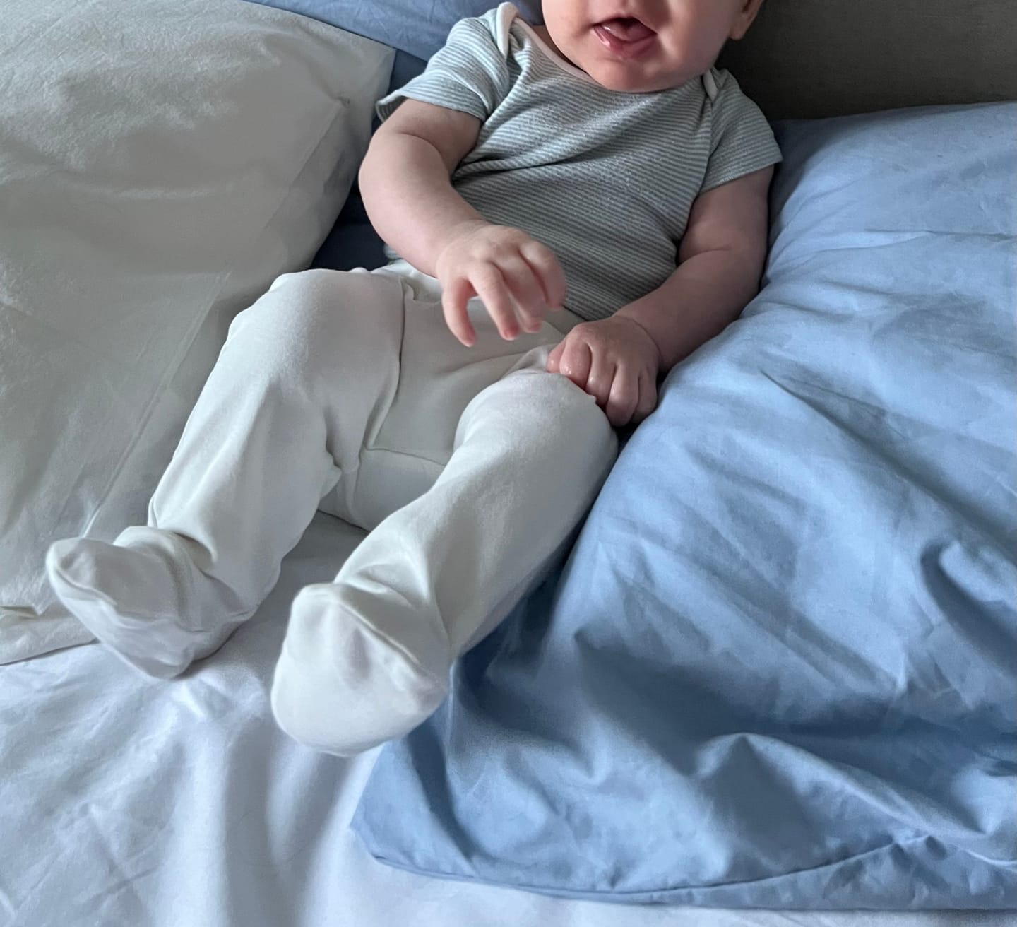 Customer photo review of Natural Footed Baby Trousers - Single