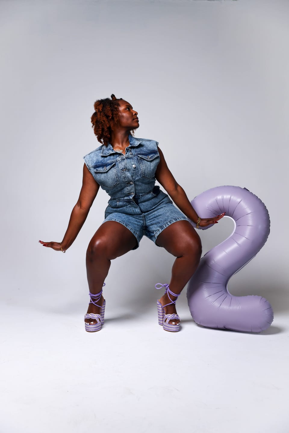 Customer photo review of Brianna In Purple/Creme Multi Rope II