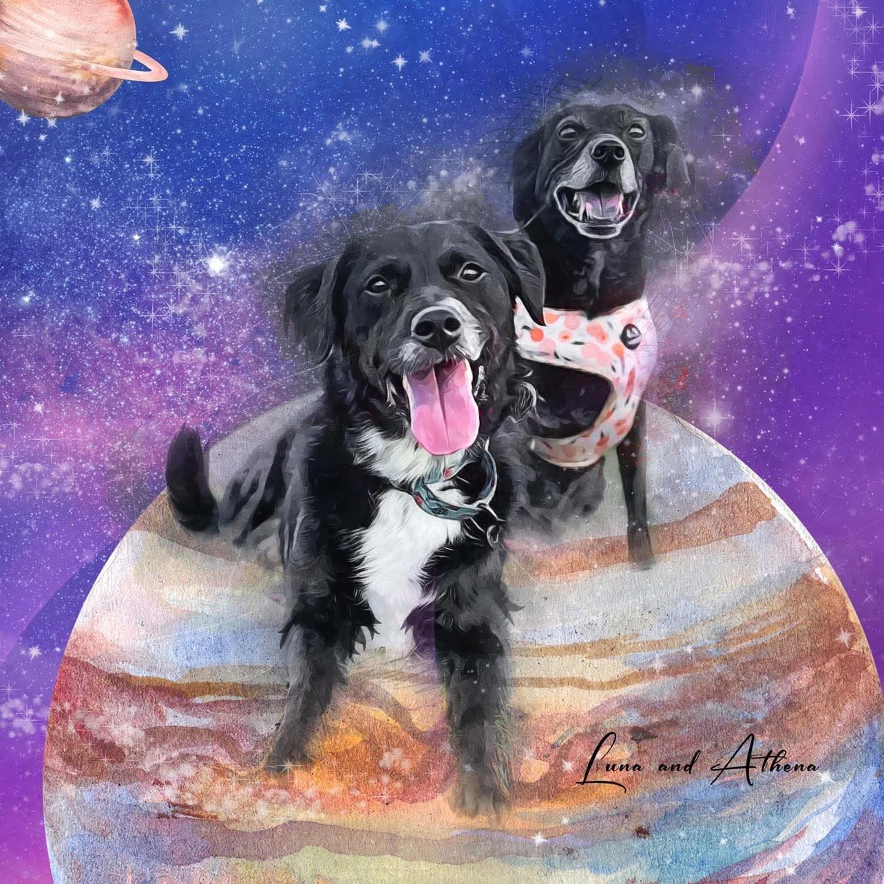 Customer photo review of Watercolor Pet Art - Pet Galaxy (PG)
