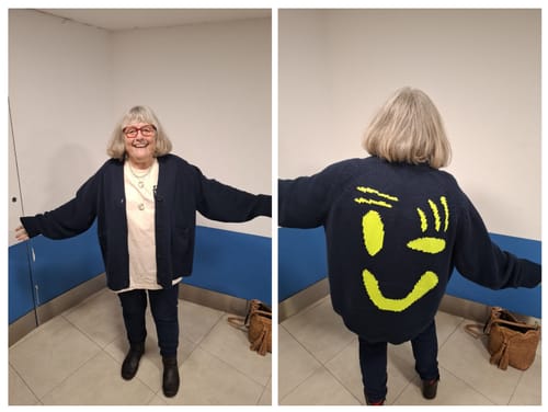 Customer photo review of Feel Good Cardigan - Navy