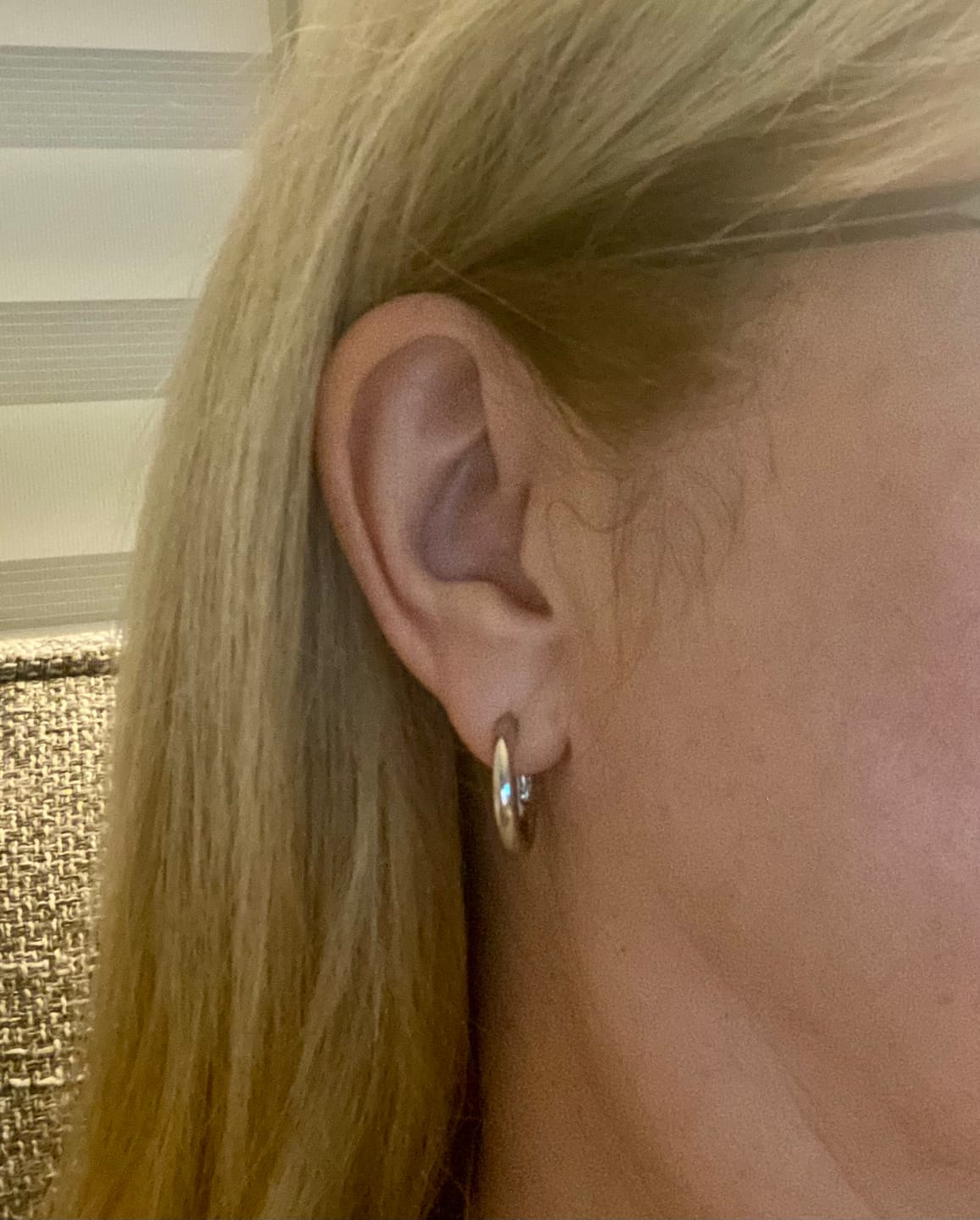 Customer photo review of Medium Solid Hoop Earring